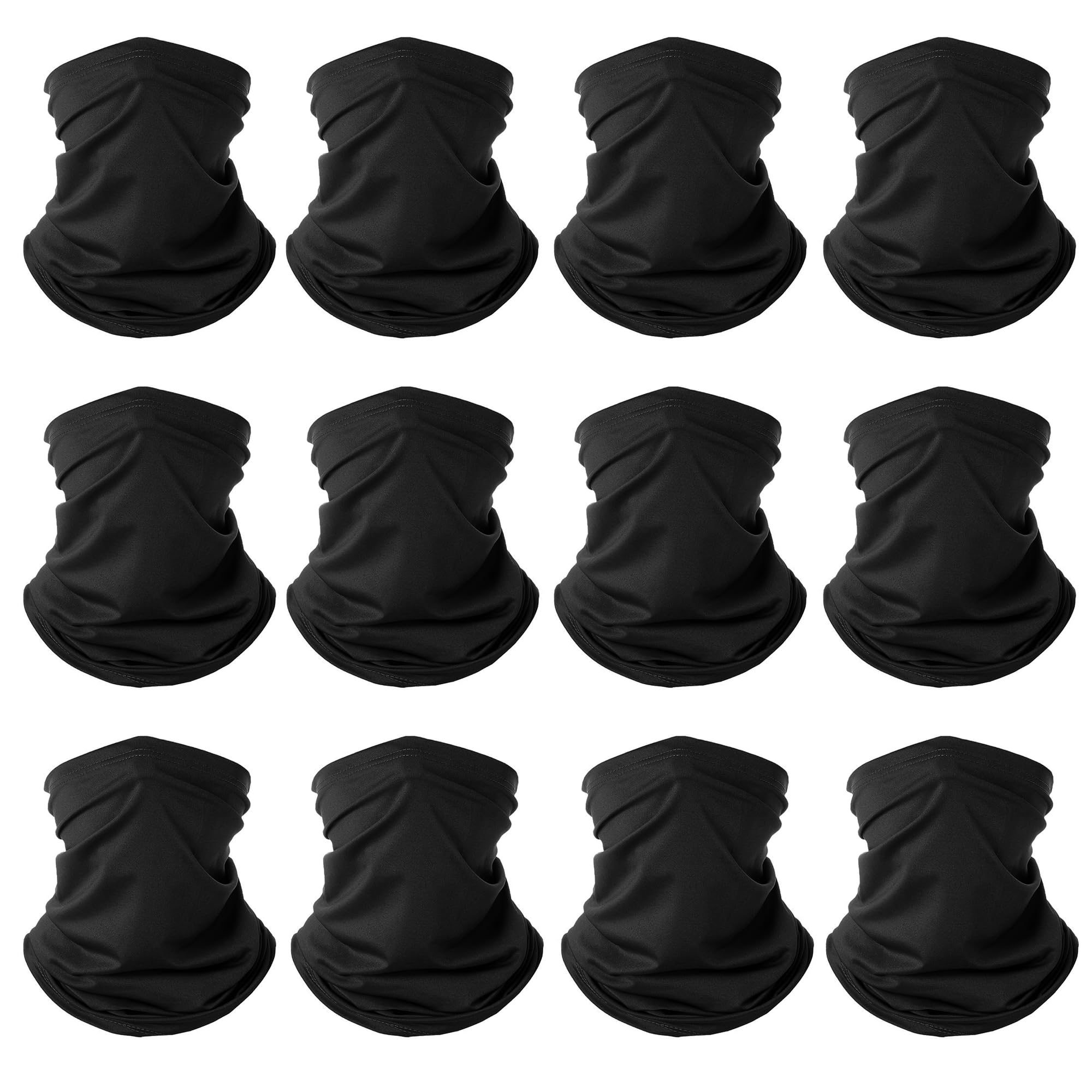 12 polainas para el cuello, pasamontañas para hombres y mujeres, máscara deportiva para ciclismo, máscara facial, bufanda para el cuello, protector facial UV ()