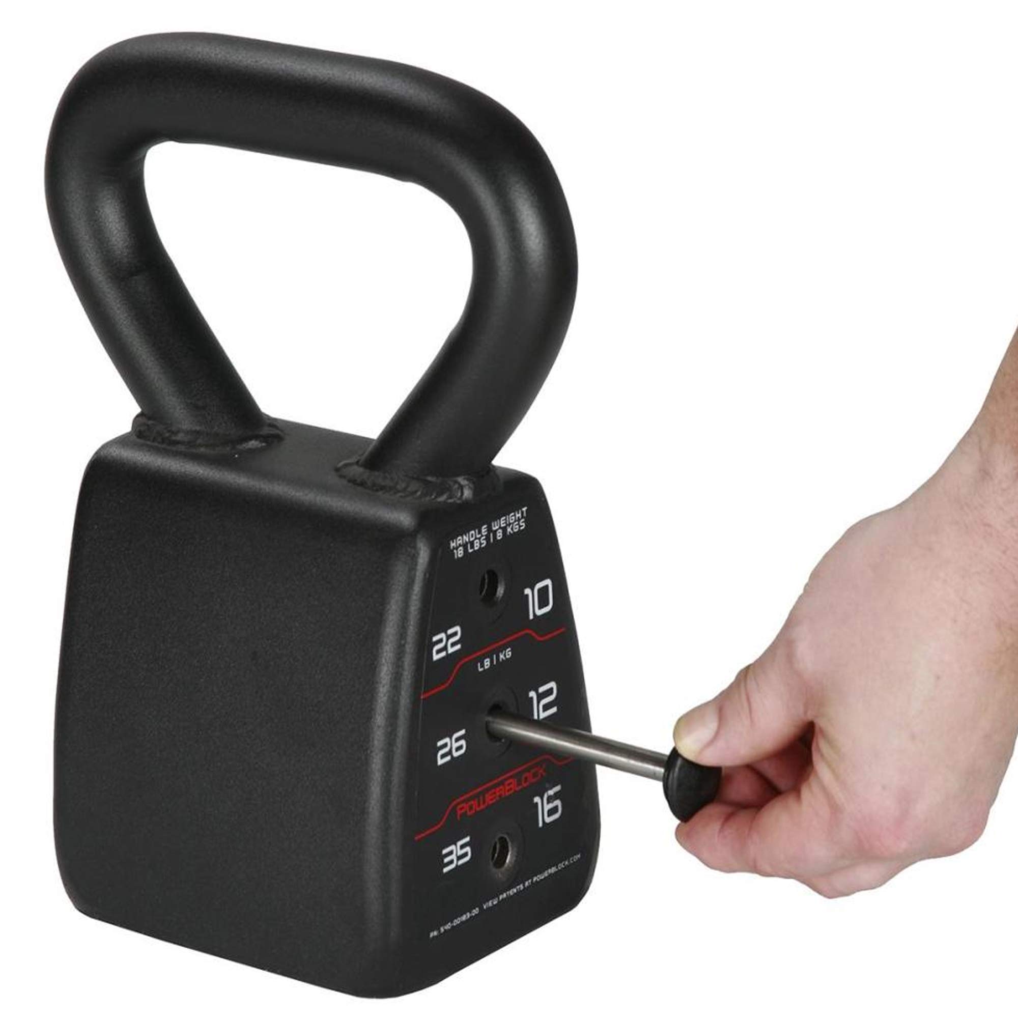 PowerBlock KettleBlock - Kettlebell Réglable 4 En 1 En Acier - Poids De 8, 10, 12, 16 Kg - Pour Entraînement Maison, CrossFit, Gym