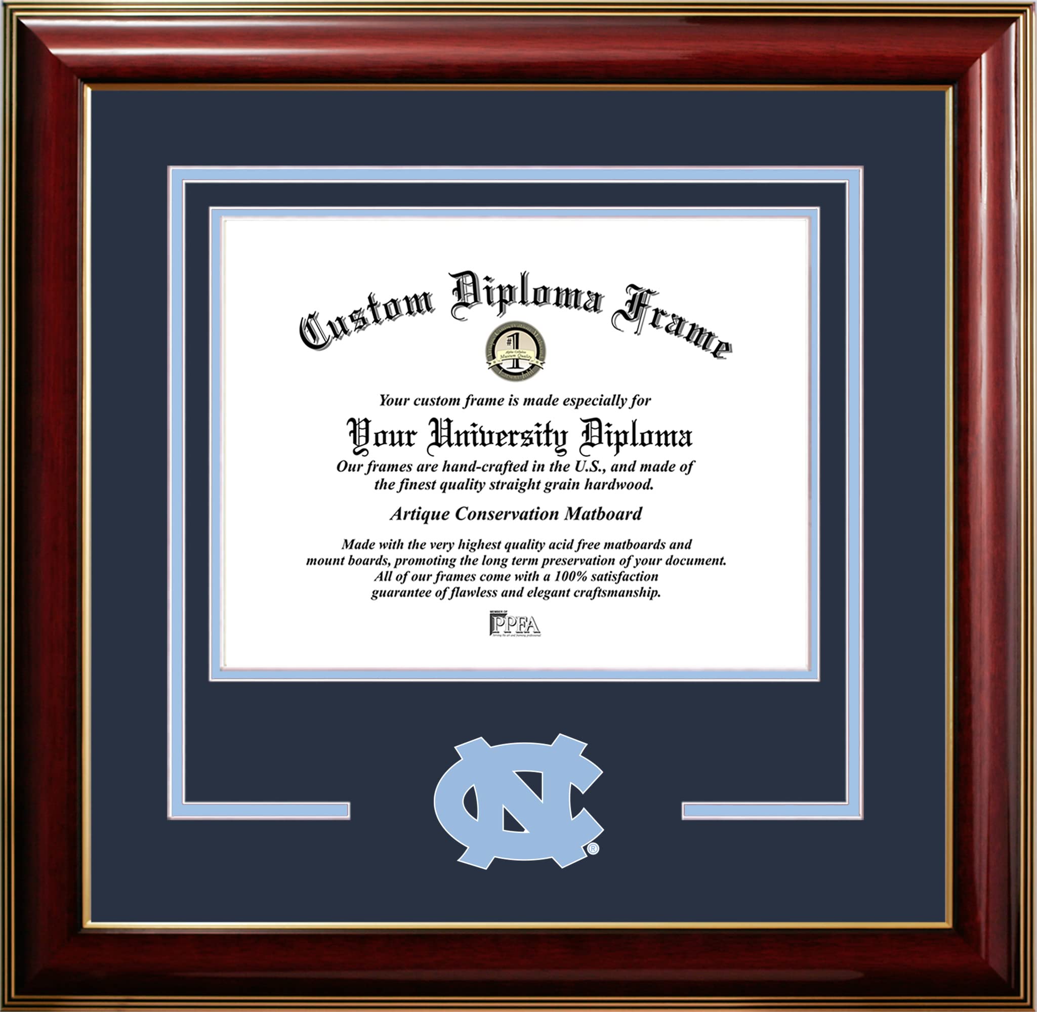 Campus Images North Carolina Tar Heels 14w x 11.5h Classic Spirit Logo Diploma Frame