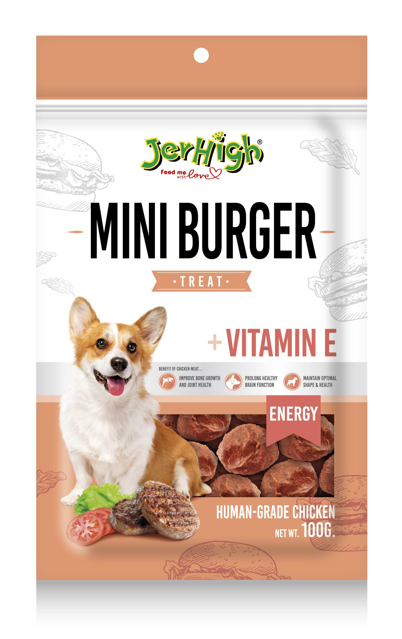 JERHIGH Mini Burger Stick Fully Digestible Dog Treats for All Life Stages, 100g - Pack of 5 - Sold by SNIFF N LICKS (B0CT3JRSW4) Amazon Price History, Amazon Price Tracker