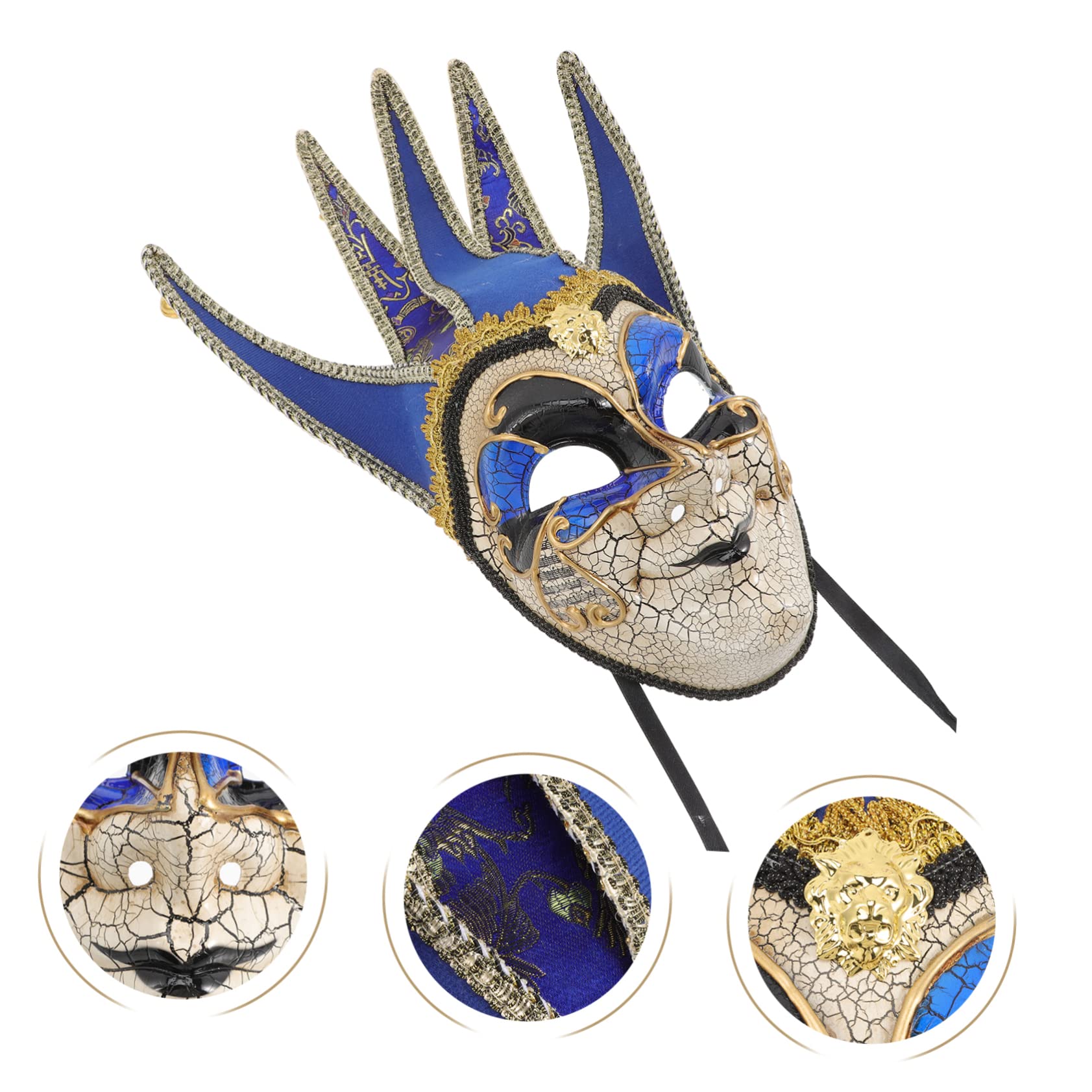 BESPORTBLE Máscara veneciana lleno Máscaras Brillantina señoras condujo conjuto suministro de fiestas máscara de cumpleaños Accesorio para festivales máscara de cara completa PD Blue