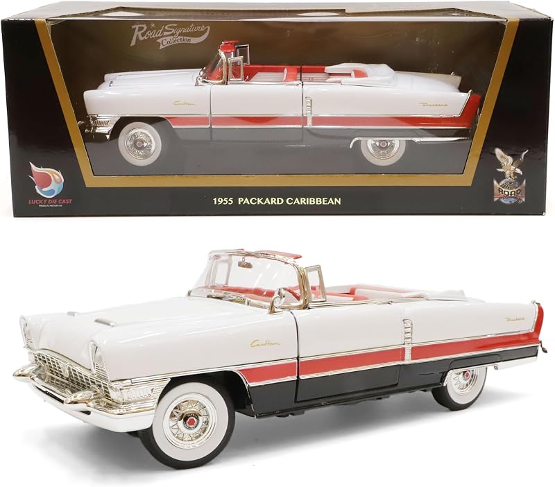 1955 Packard 1/18 Scale Die-Cast Metal Model Alloy Collectible Cars with Display Case, with Opening Doors, for Men and Teens Dad 14+ Year