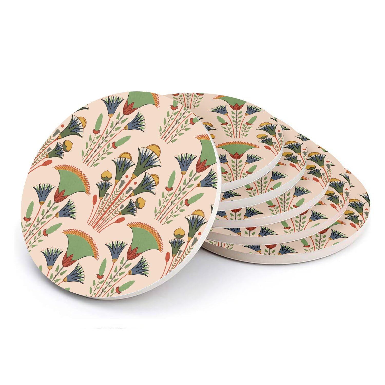 Sous-verre ronds en céramique égyptienne lot de 6 coffret cadeau idéal