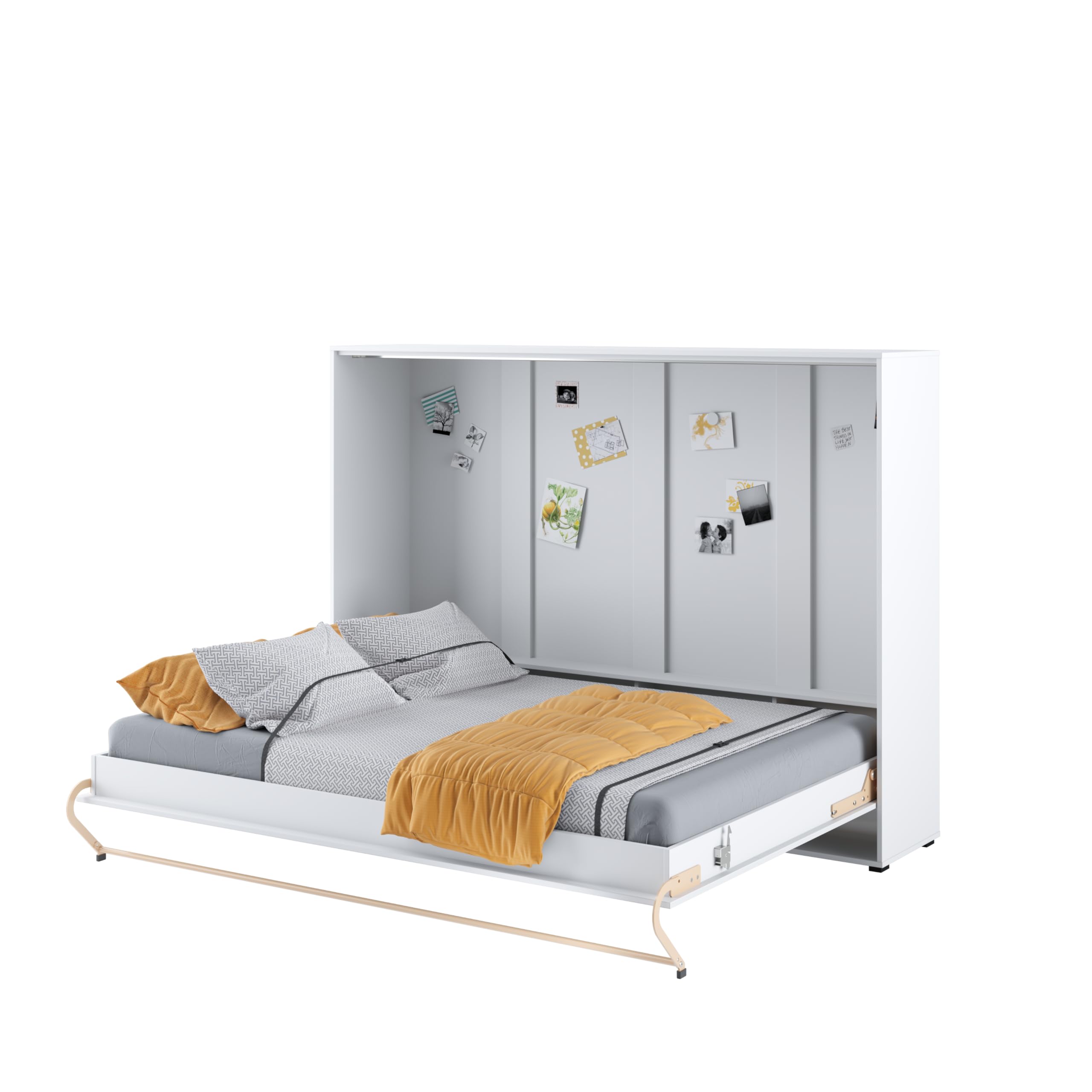 Homlando Lenart Schrankbett - Wandbett Concept Pro CP04 140x200 cm - Schrankklappbett Horizontal - Schrank mit integriertem Klappbett - Funktionsbett (Weiß Matt)