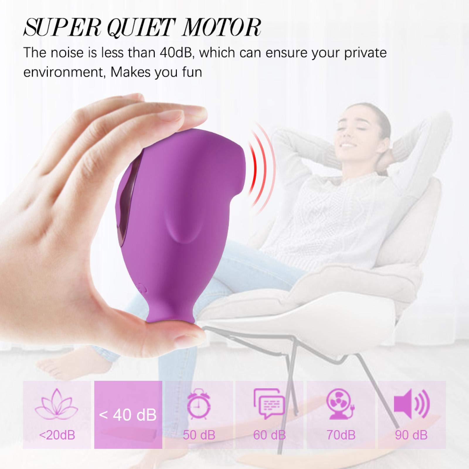 Vibratore a ventosa — Vibratore a ventosa con linguetta — Vibratore per il punto G — Giocattolo — Viola 2 in 1