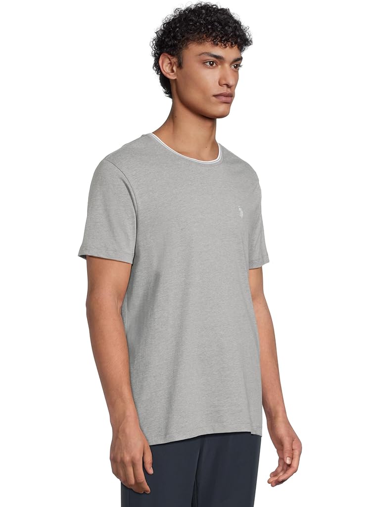 U.S. POLO ASSN. Short Sleeve Crew Neck Yarn-Dye Collar Tipped Jersey Tee