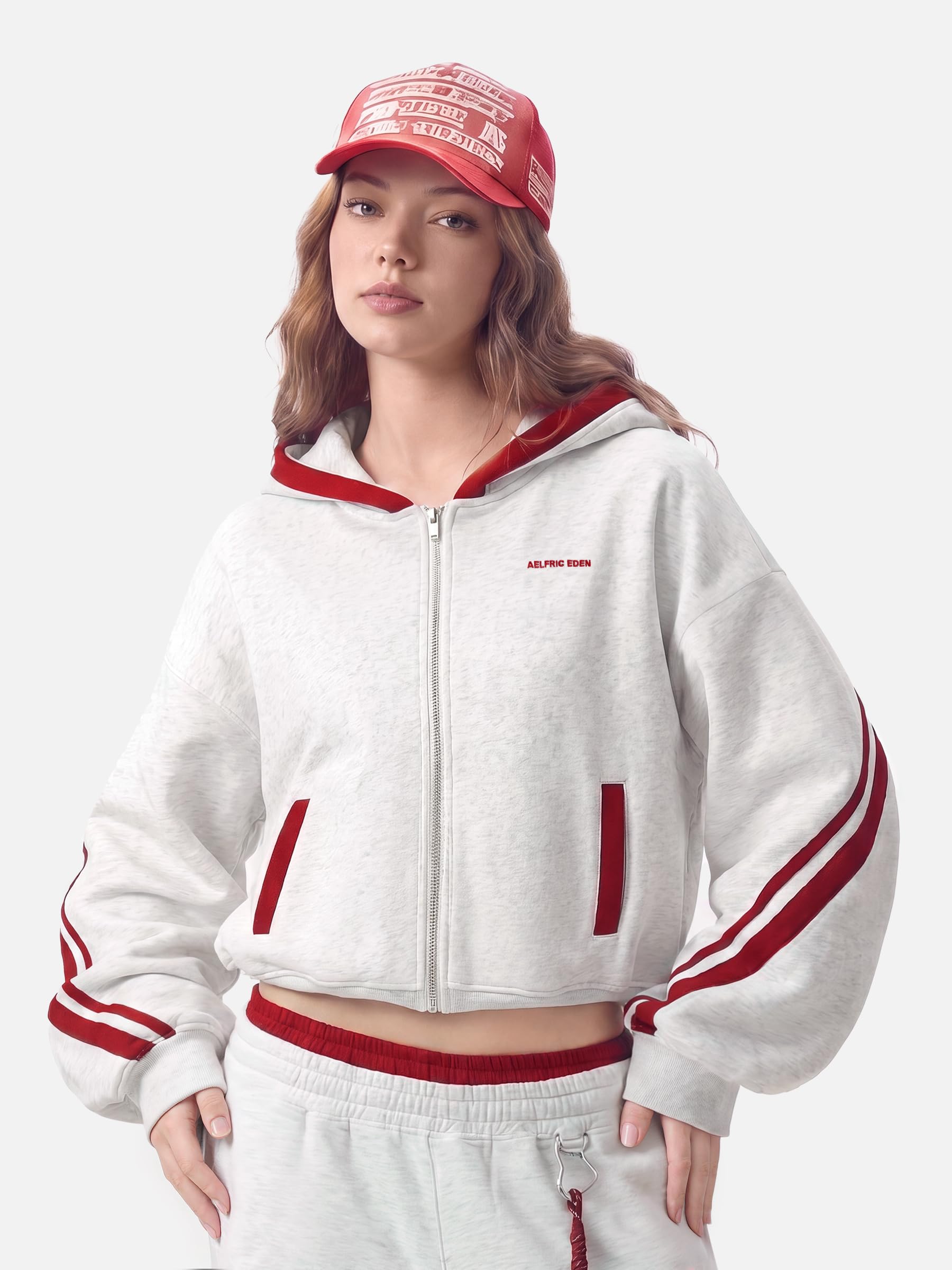 Aelfric Eden Boxy Hoodie Herren Basic Zip Up Sweatshirt