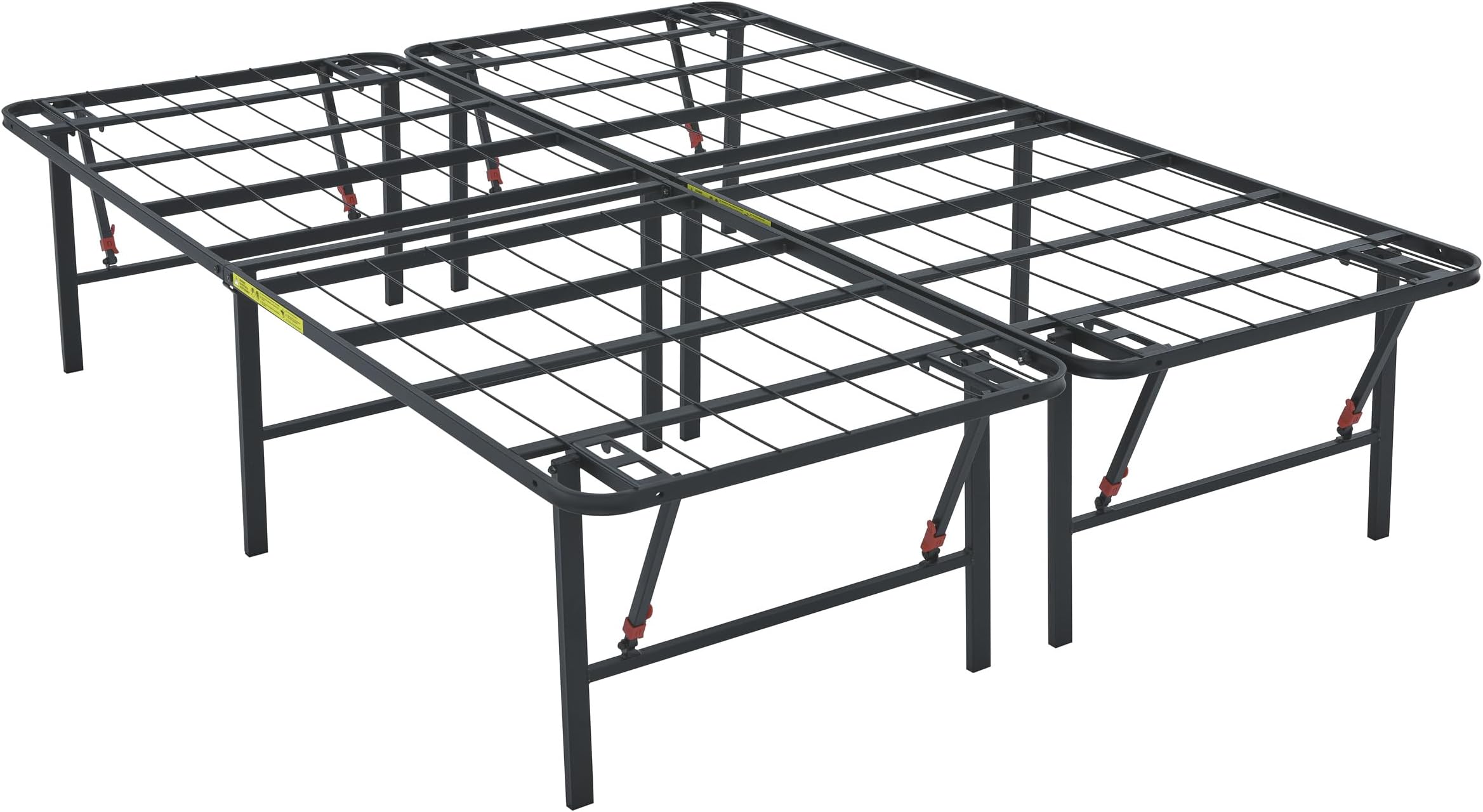 Amazon Basics Bed Frame with Storage, Foldable Metal Platform, Sturdy Steel, No Box Spring Needed, 18 inches High, Tool-Free Setup, Full Size, Black