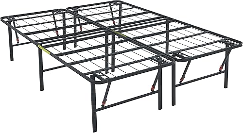 Miniatura 9 de Amazon Basics Base de cama con almacenamiento, plataforma de metal plegable, acero resistente, no necesita somier, 14 pulgadas de alto, instalación