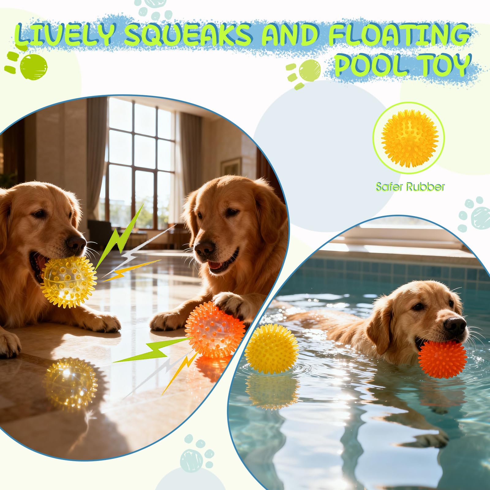 Waldseemüller Set di 4 giocattoli per cani, giochi per cani, giochi interattivi, pallina interattiva, pallina per cani di grossa taglia con una confezione regalo