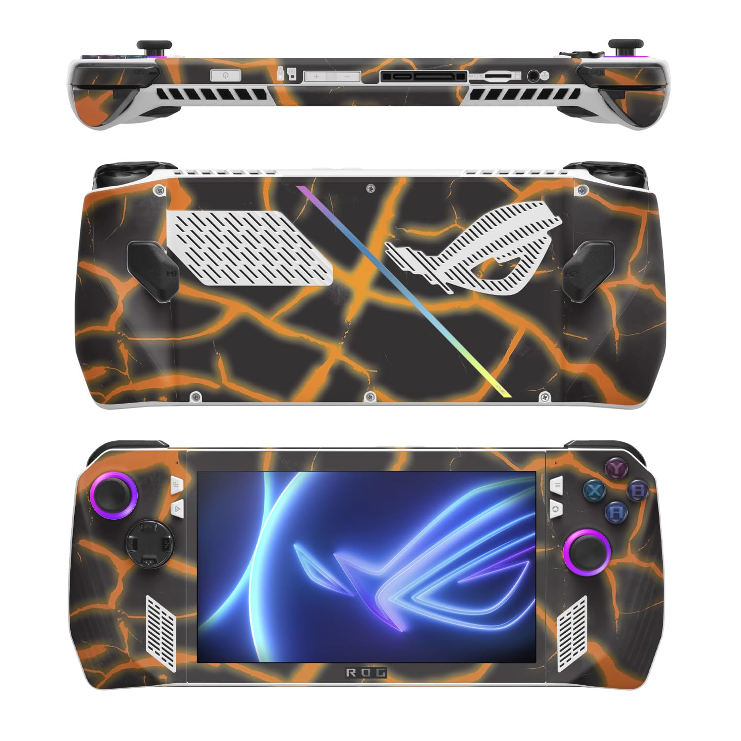 MightySkins Skin Compatible with Asus ROG Ally - Lava Rock | Protective, Durable, and Unique Vinyl Decal wrap Cover | Easy to Apply, Remove, and Change Styles