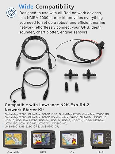 Miniatura 3 de Kit de inicio de red NMEA 124-69, terminadores de nodo NMEA 2000, conexión NMEA2000 con conector T reemplazar OEM 124-69, compatible con Lowrance