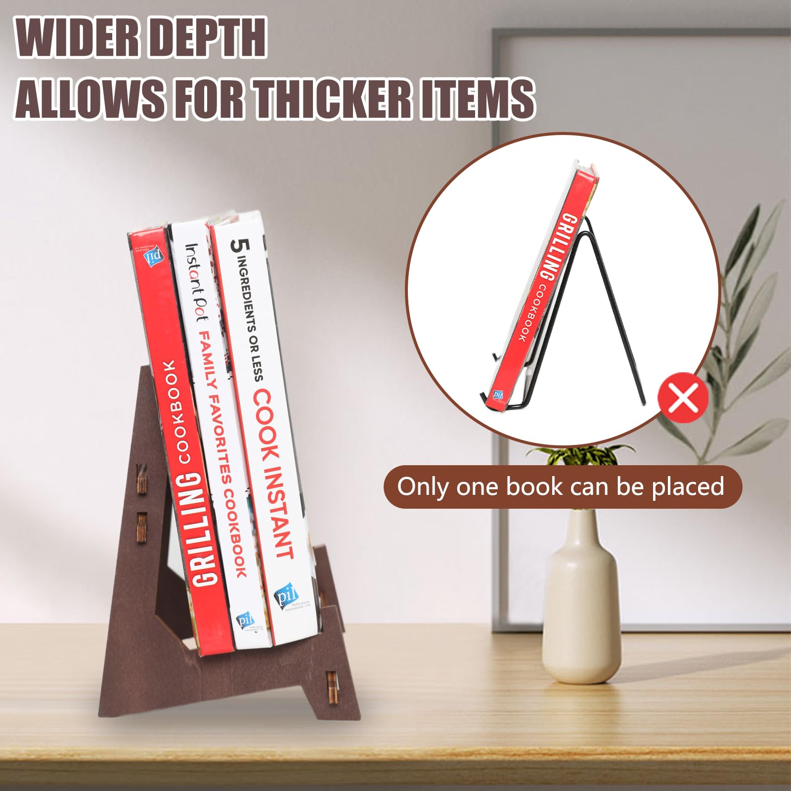 YSWOMOSKD 1 Pack 15.5 Inch Plate Stand for Display Wooden Stands for Display Decorative Picture Frame Stand,Plate Holder Display Stand,Easels for Display(15.5inch-1pcs) - Image 4