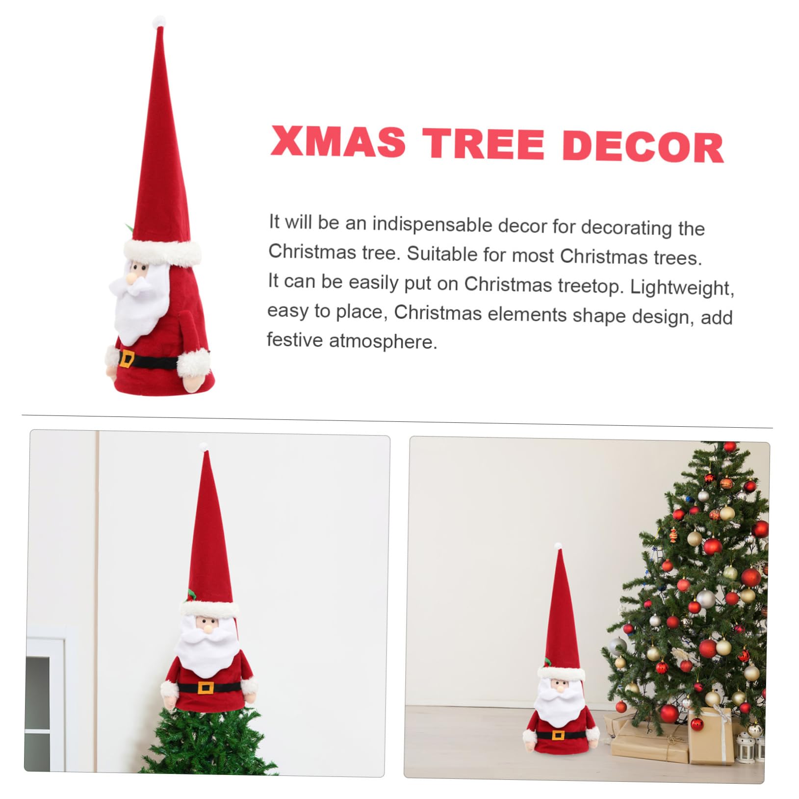 MAGICLULU 2st Weihnachtsbaumspitze Stern Untersetzer Weihnachten Im Freien Girlande Dekoration Neon Flackern Festival-Ornament Weihnachtsbaum Weihnachts-Accessoire Partyschmuck Stoff