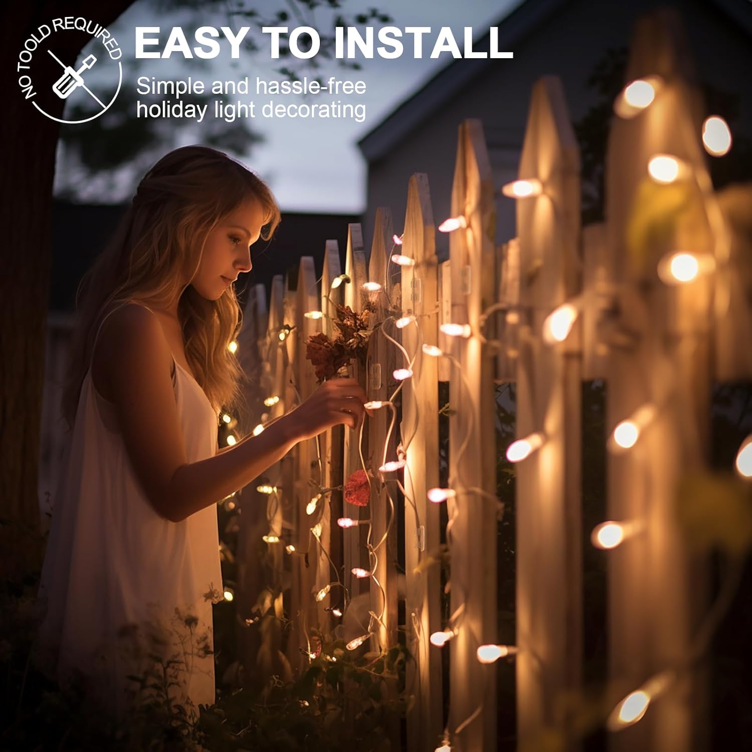 Hooks for Outdoor String Lights Clips: 38Pcs Christmas Ornament Hooks for Hanging - Ornaments Hangers On Wall - Great Xmas Ornament Hangers for Christmas Lights