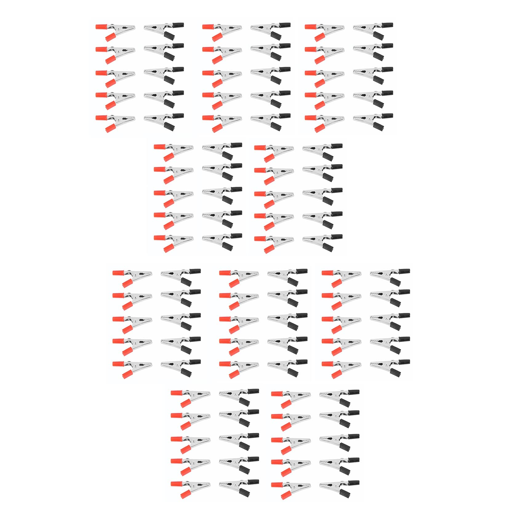 Jnchdghwa As Shown 100 Pcs 50Mm Plastic Handle Test Probe Metal Alligator Clips