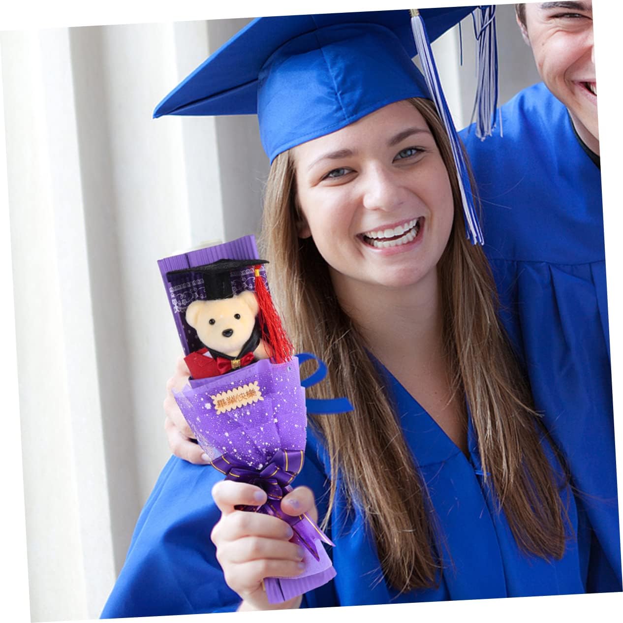 Tofficu 2pcs Graduation Bouquet Graduation Bear Bouquet Scrump Plush Graduation Bear Doll Bouquet Cuddleez Bouquet for Grad Bouquet Mini Gifts Bouquet Gift Accessories Plastic Purple Chic