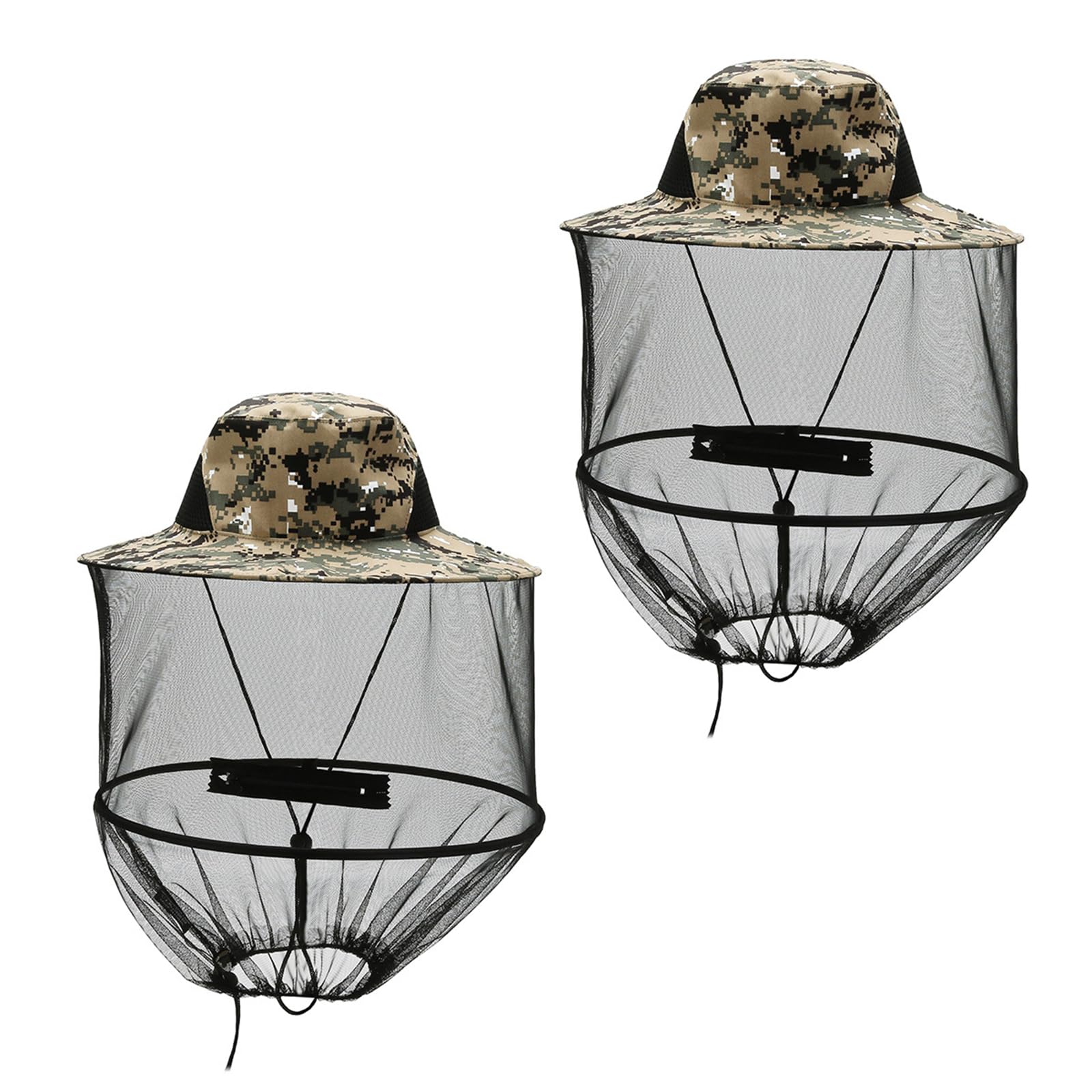 2 Pcs Imkerhut Moskitonetz Hut Schnell Trocken Moskito Kopfnetz Hut Mückenhut Breite Krempe Sonnenschutz Faltbar Mückenschutz Mütze für Outdoor Angeln Wandern Camping Gartenarbeit Männer Frauen