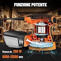 Vista 2 de DOVAMAN ROS01A Orbital Sander, 3A Random Orbit Sander, 6 Variable Speeds, Up to 13000 rpm, 12pcs Sandpapers, 5in Sanding Pad, Dust Collection