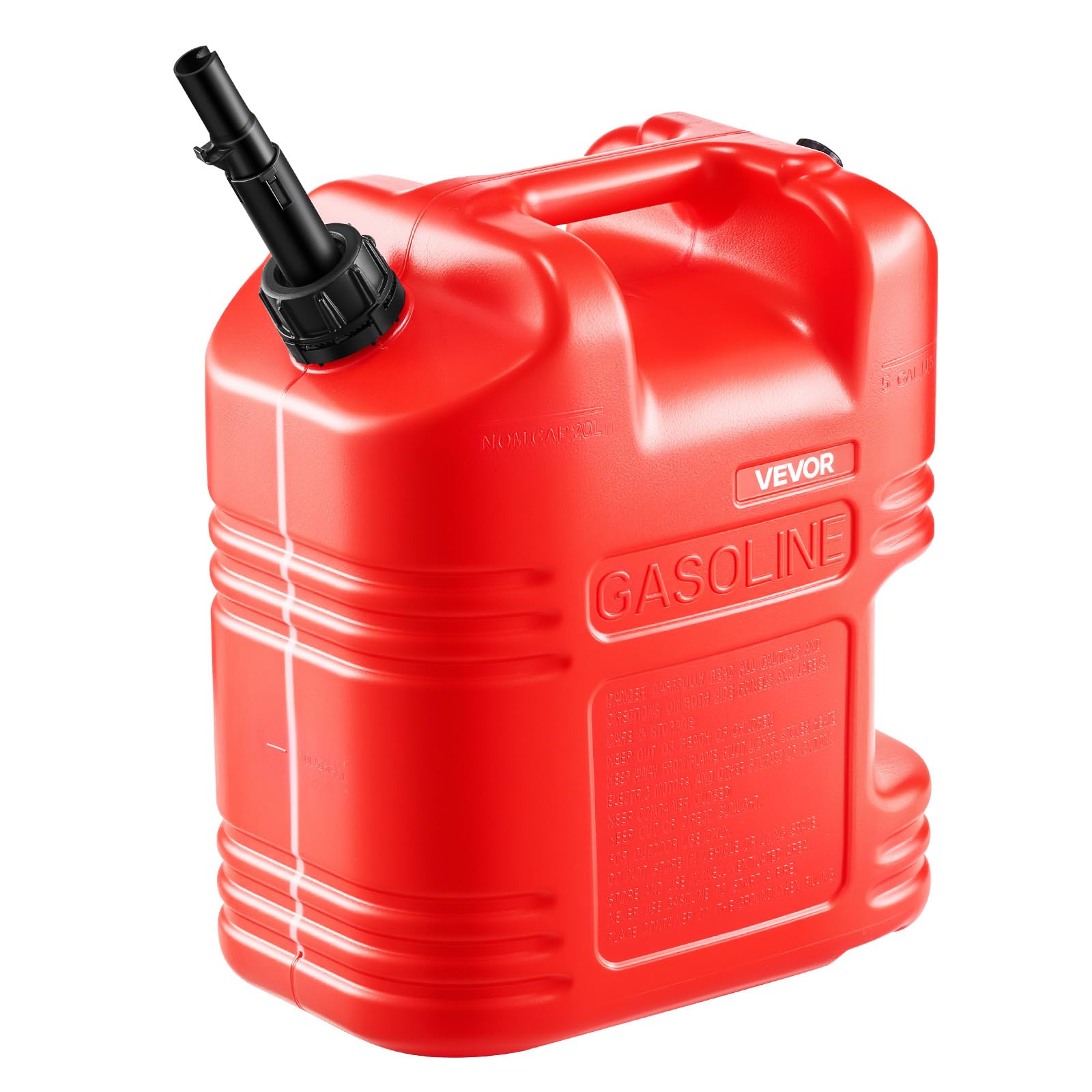 VEVOR Kraftstoffkanister, 2er-Pack 19 L, Benzinkanister mit Ausguss & klarer Skala, max. Durchflussrate 15 L/min, Flüssigkeitsbehälter für die meisten Autos, Motorräder, ATVs & UTVs, rot, 2er-Pack
