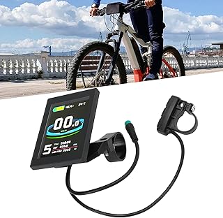 Tefola Electric Bike Color Screen Panel, LCD8SU Electric Bike Color Screen Panel Bike Modification Display Panel Kit with USB Interface Waterproof Connector