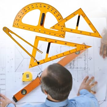 新制幾何 Amazon | 4x 大型数学幾何学定規 数学幾何学機器 図面製図用