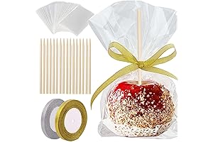 YESTOO Candy Apple Caramel Apple Sticks and Bags, Apple Making Kit