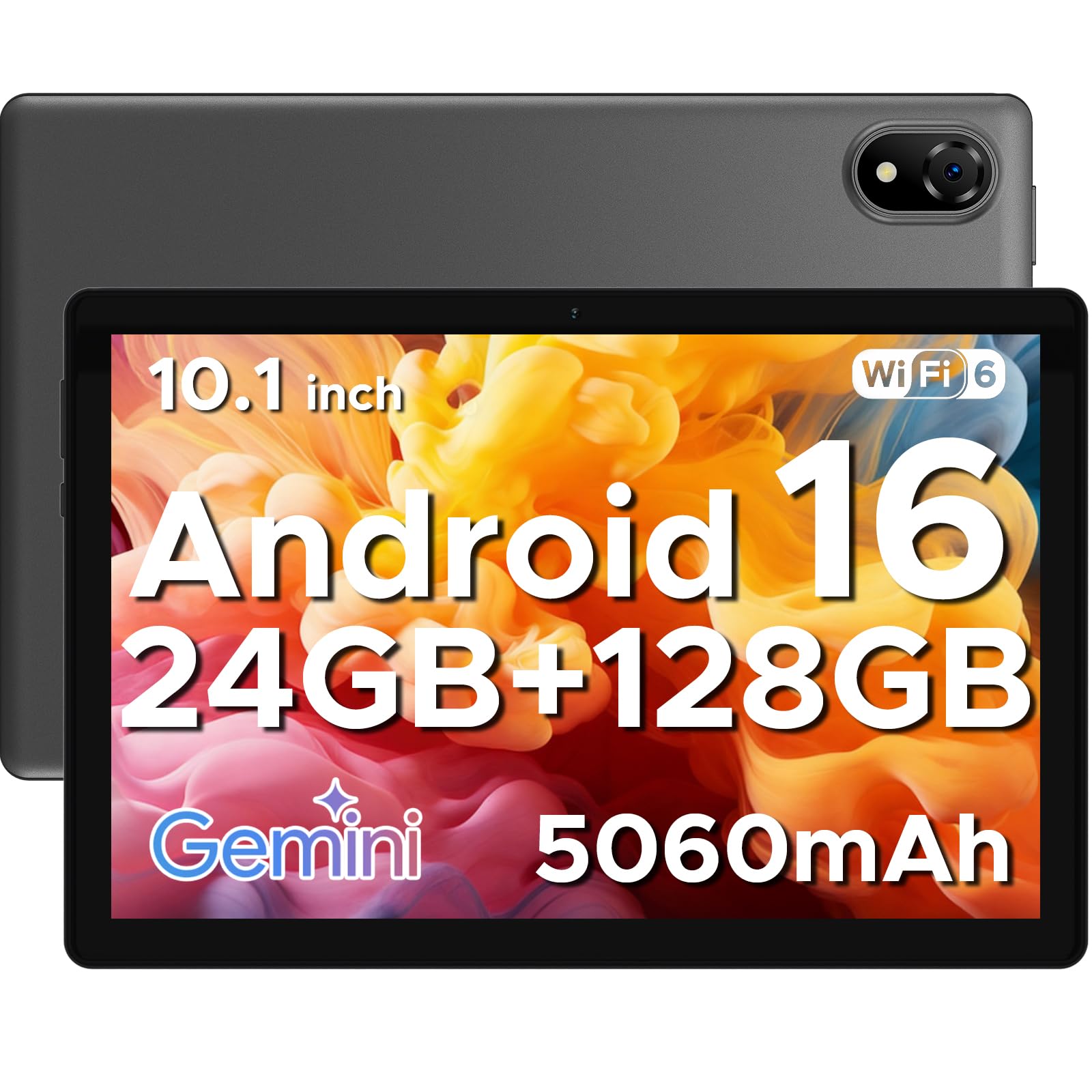 POPUX U10 Android 16 Tablet 10 Pollici, 16GB RAM+128GB ROM (2TB TF) Gemini AI Tablet PC 5060mAh / Widevine L1/ RK3562/8MP+5MP Doppia Fotocamera/WiFi 6/ Type C/Jack per cuffie da 3,5 mm, Grigio