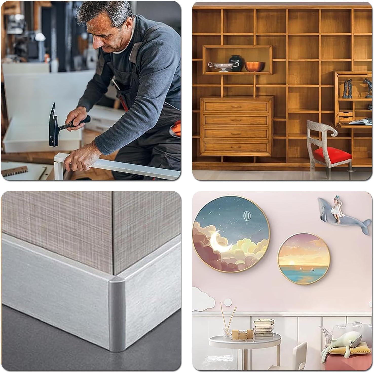 Pack of 100 Seamless Nail with Double Headed Double Head Skirting Thread Nails, Skirting Board Nails, with a Nail-Specific Sleeve Tool