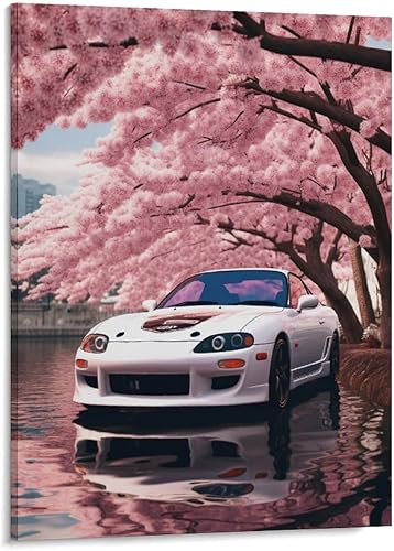 Miniatura 9 de Cherry Blossoms Car 90s Retro Sup Car Poster Canvas Wall Aesthetic Posters Room Decor Wall Painting Prints Gallery Room Wall Decor for Bedroom