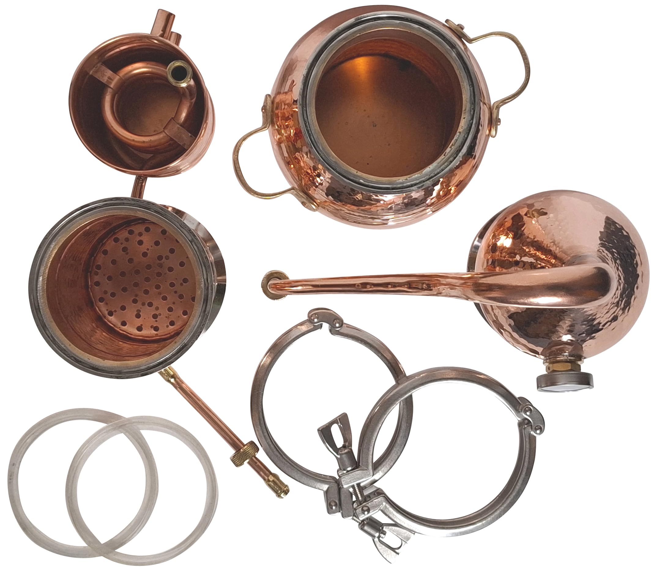 2L Kolonnenbrennerei mit Schnellverschluss, Thermometer - 2 Liter Destille