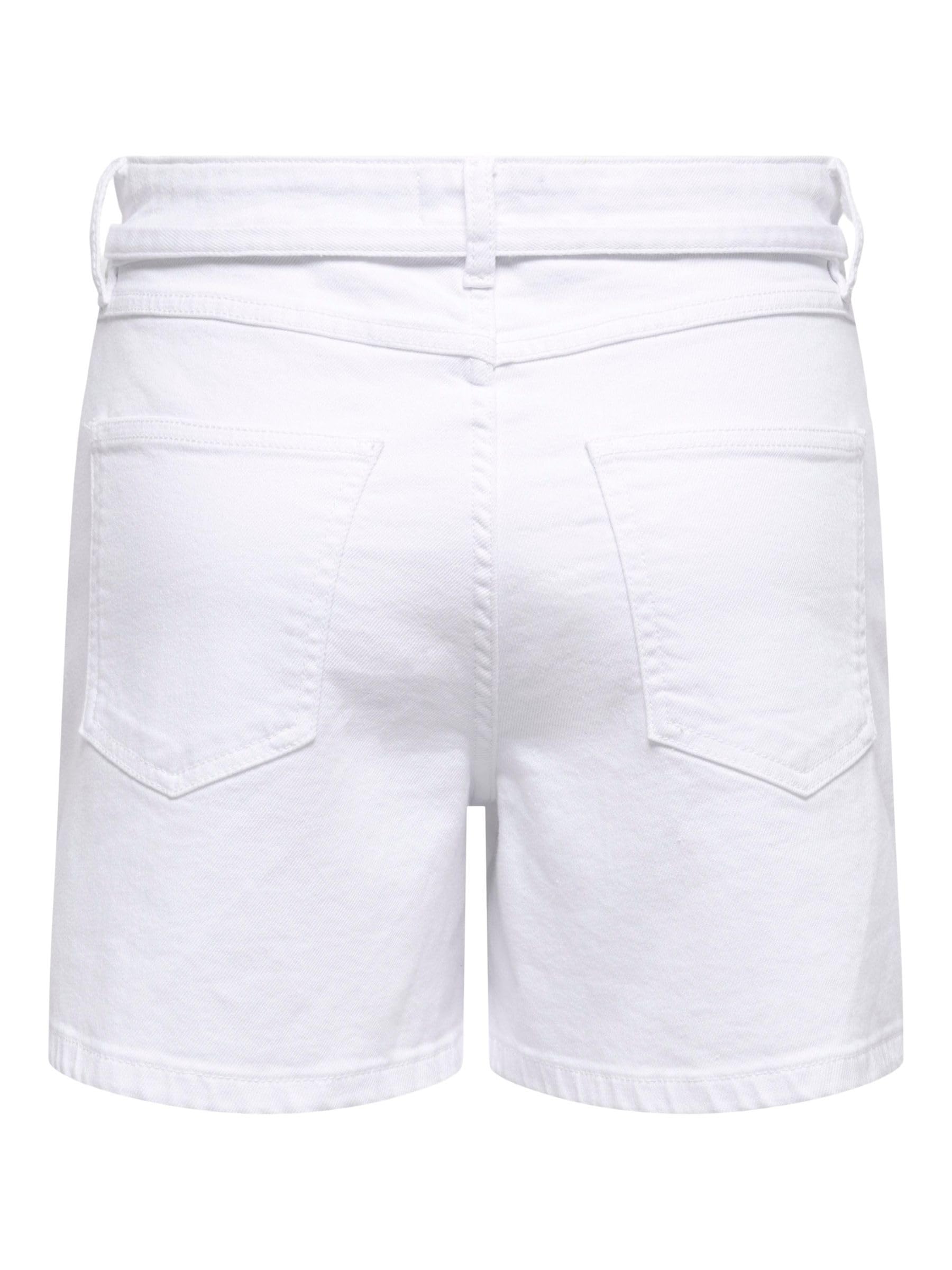 ONLY Damen Jeans Shorts ONLGianna Belted Kurze Jeanshose Bermuda mit Gürtel
