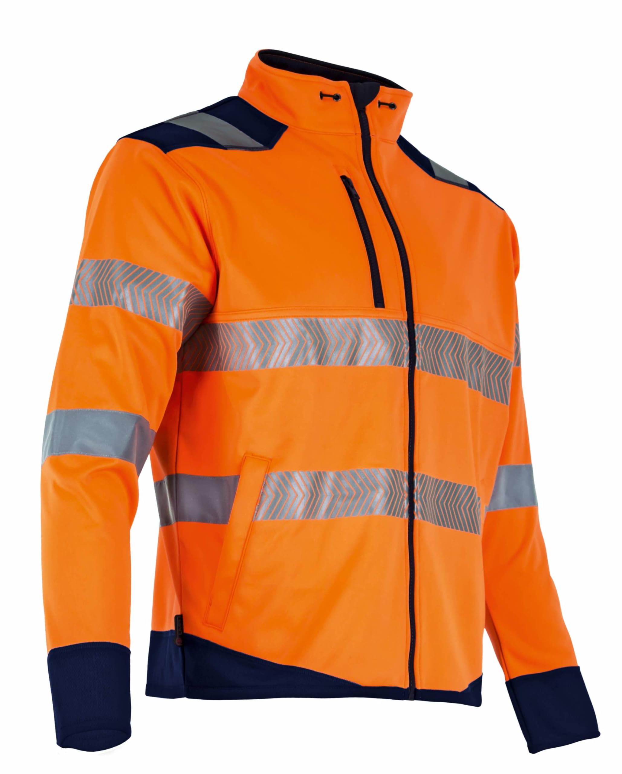 LMA Workwear 2254 LED Gilet à manches longues avec fermeture Éclair Orange fluo/​bleu foncé Taille XL