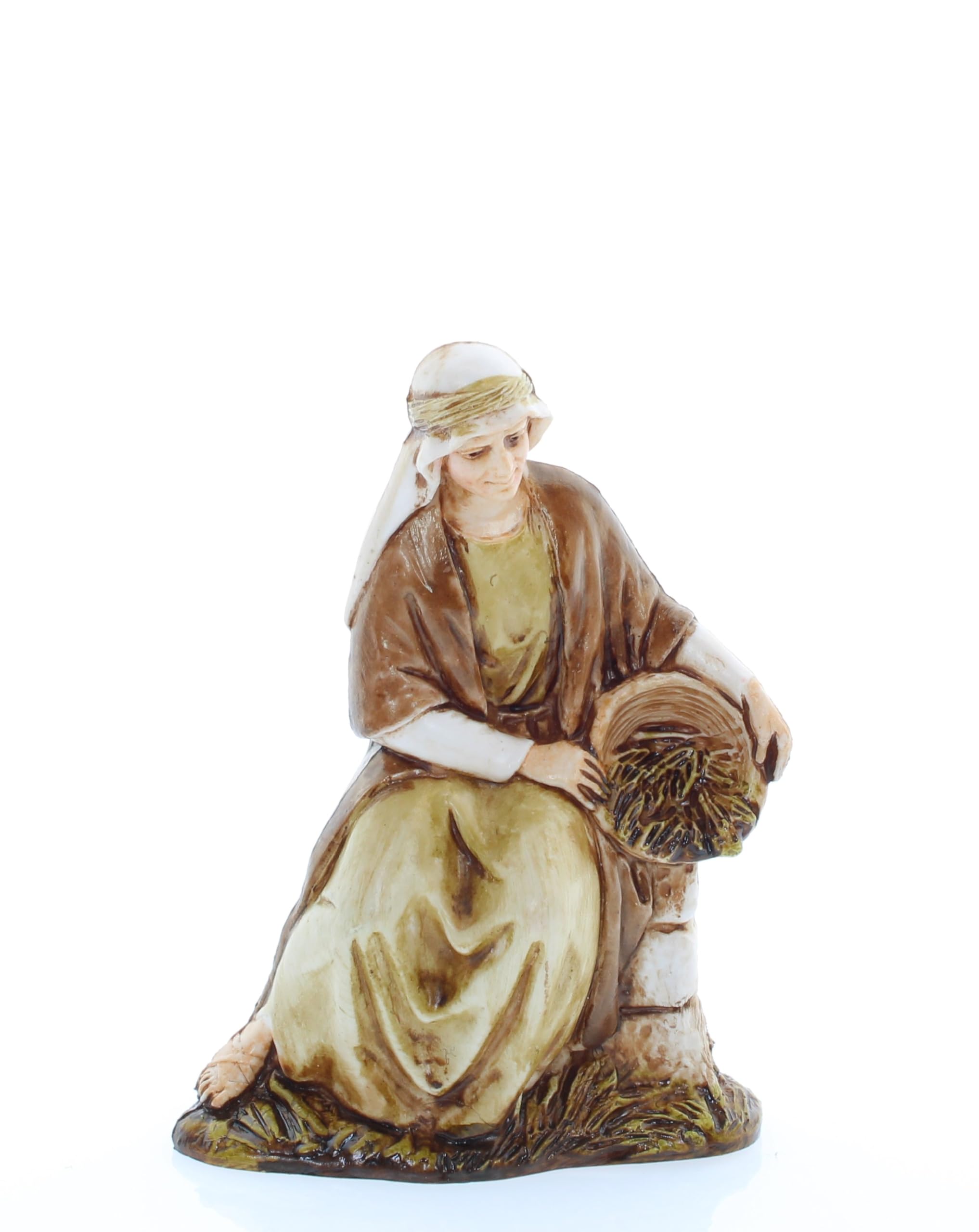 Statua Presepe Moranduzzo - Annunciazione Con Angelo E Pastorella Scala 1:20 (10 Cm) - Di Martino Landi - Pittura A Mano - Made In Italy