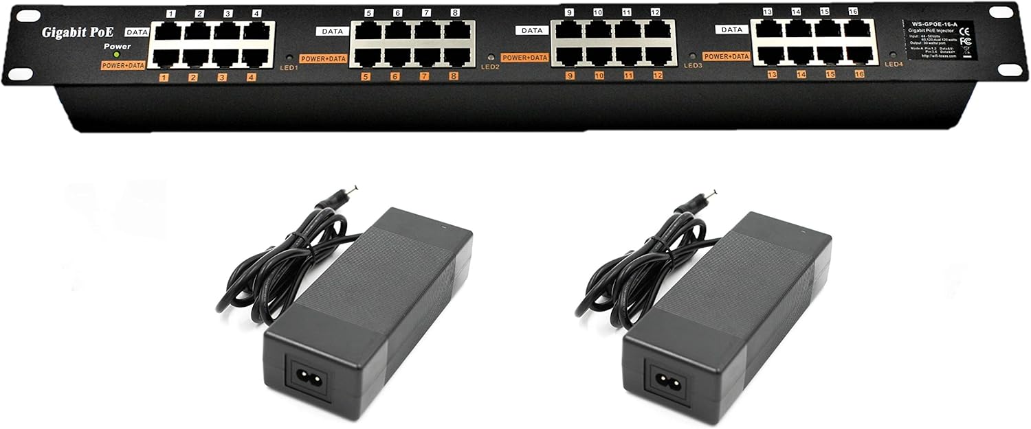 Review Discount PoE Texas GPOE-16A-48v240w | Gigabit 16 Port Passive Power Over Ethernet Injector for PoE Cameras, IP Phones, WiFi Access Points and More | Includes 48 Volt Power Supply 240 watts Flash Sale PoE Texas GPOE-16A-48v240w | Gigabit 16 Port Passive Power Over Ethernet Injector for PoE Cameras, IP Phones, WiFi Access Points and More | Includes 48 Volt Power Supply 240 watts