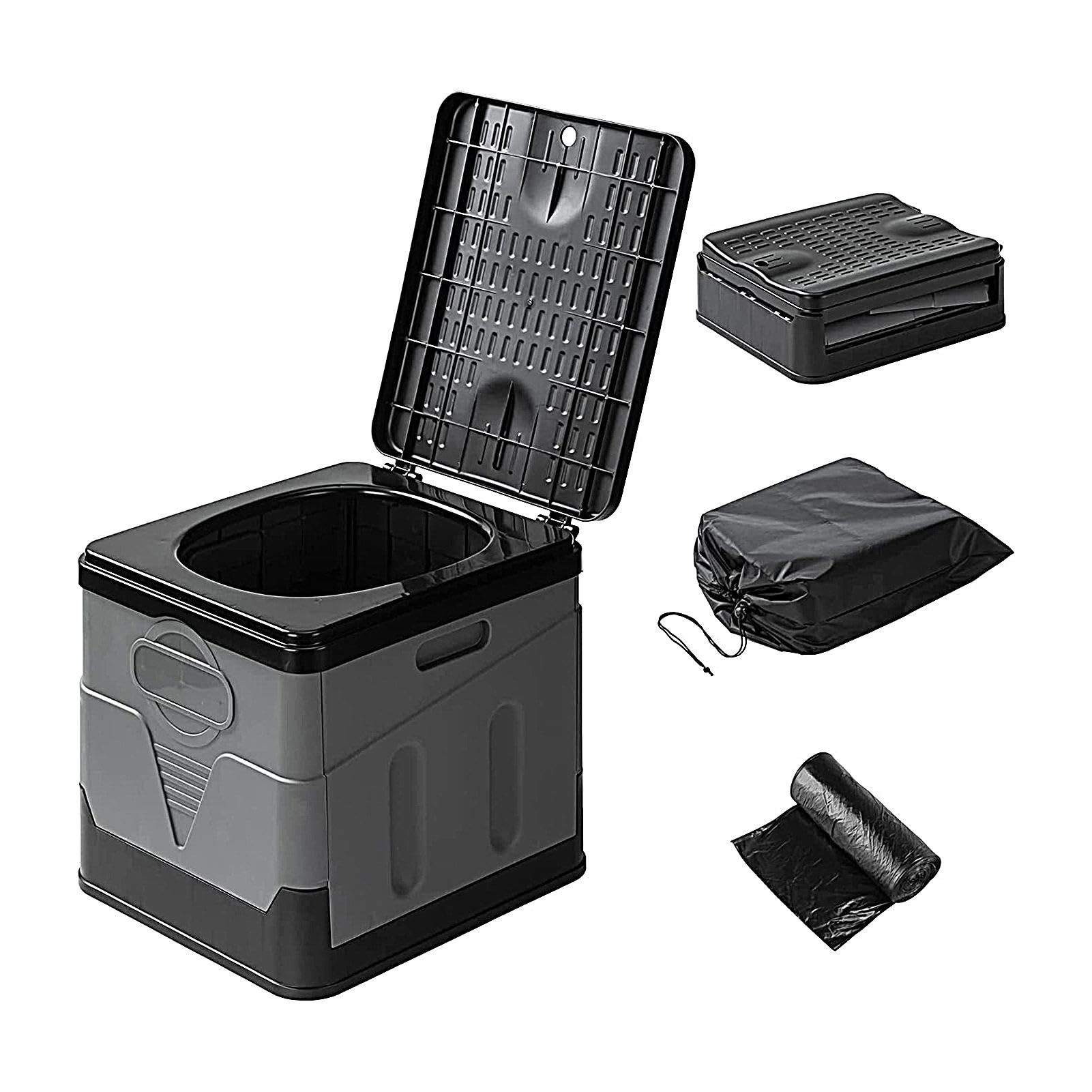 Inodoro Plegable para Viaje Retráctil Telescópico Plegable Transportable | Orinal de Viaje Portátil para Coche Retráctil Telescópico Capacidad De Carga 181 kg, Adultos, Camping, Senderismo,
