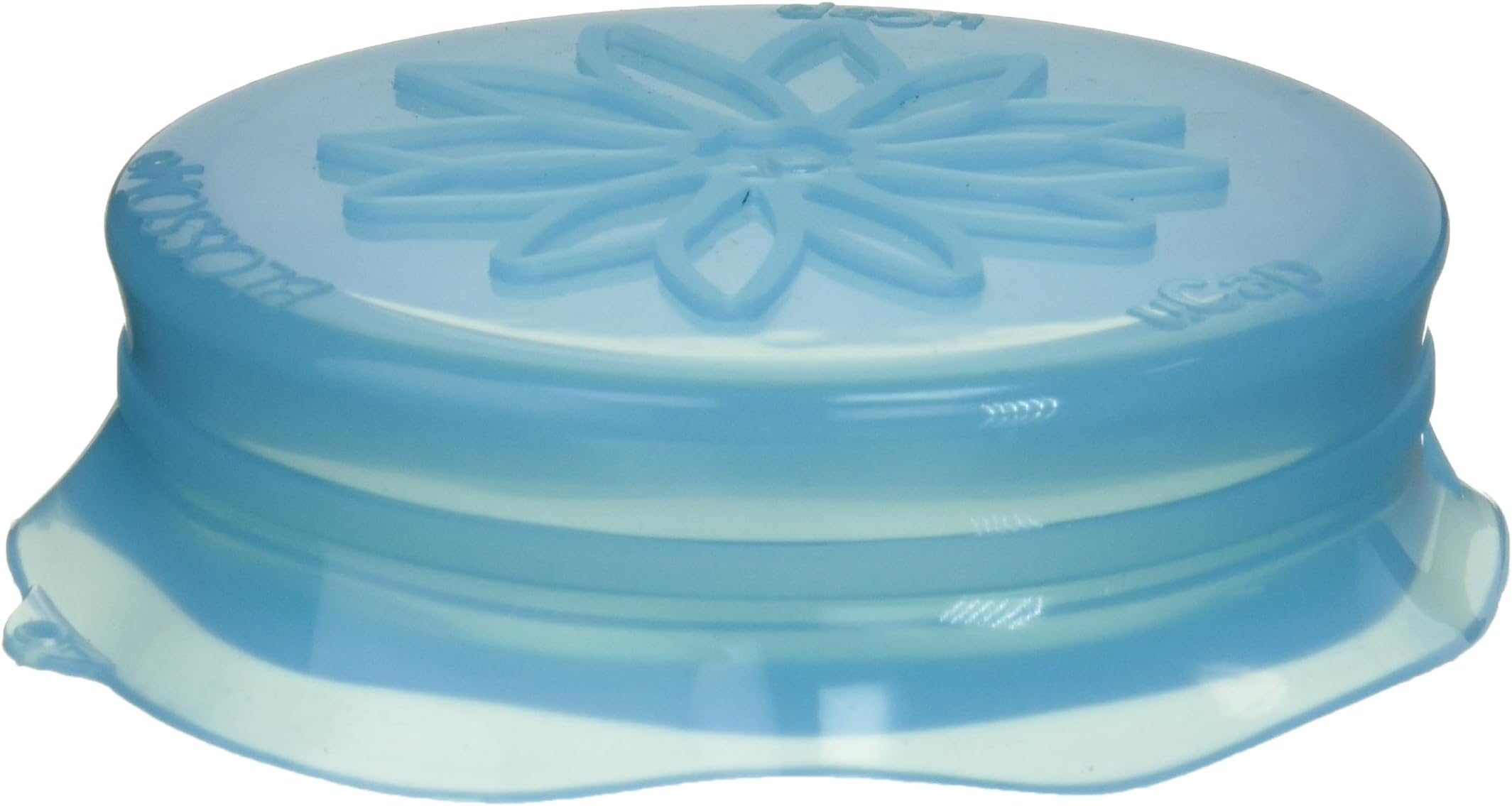 Blossom Mason and Canning Jar Sipping and Drinking Lid Caps, Silicone, For Wide Mouth Size Mason Jars, 4-Inches; Blue; 1 Lid