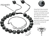 Vista 534 de Amazing Gemstone Crystal Bracelet for Women Men's Gifts - Protection Healing Crystal Bracelet - 8mm Gemstone Beaded Adjustable Bracelet Pulseras