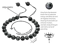 Vista 521 de Amazing Gemstone Yaxaite Bracelet for Women Men's Gifts - Protection Healing Crystal Bracelet - 8mm Gemstone Beaded Adjustable Bracelet Pulseras