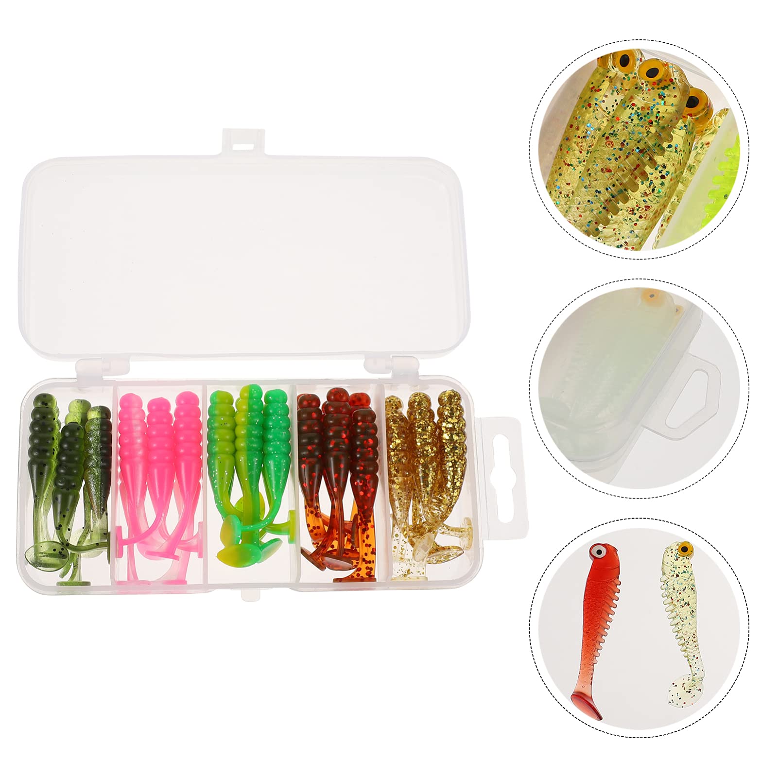 Kisangel Simulation Weicher Köder Hechtköder Gummifische Forellenköder Fischköder-Set Angeln Zubehör Garage Doppelt Simulation Von Fischködern Mini-simulationsköder PVC