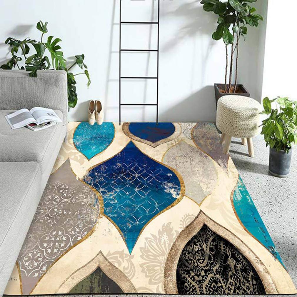 Buy MOXIC Soft Luxury Abstract Art Living Room Area Rugs Rectangular Children Crawling Bedroom Rug Fleece Anti-Slip Carpets Nordic Modern Home Decor Mats Indoor Outdoor Runners Nursery 4' X 5' — BookShops.in