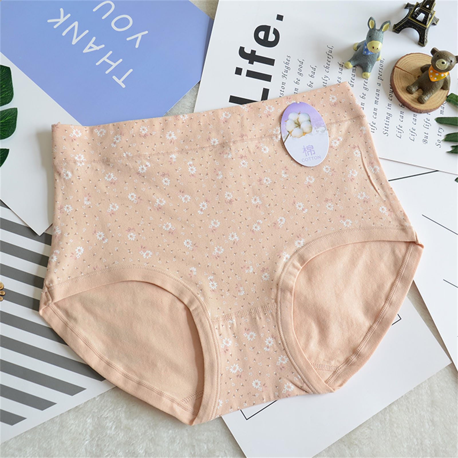 Slip Donna Slip Stampati da Donna Plus Size Tummy Control A Vita Alta 10 Confezioni-I-60-80Kg