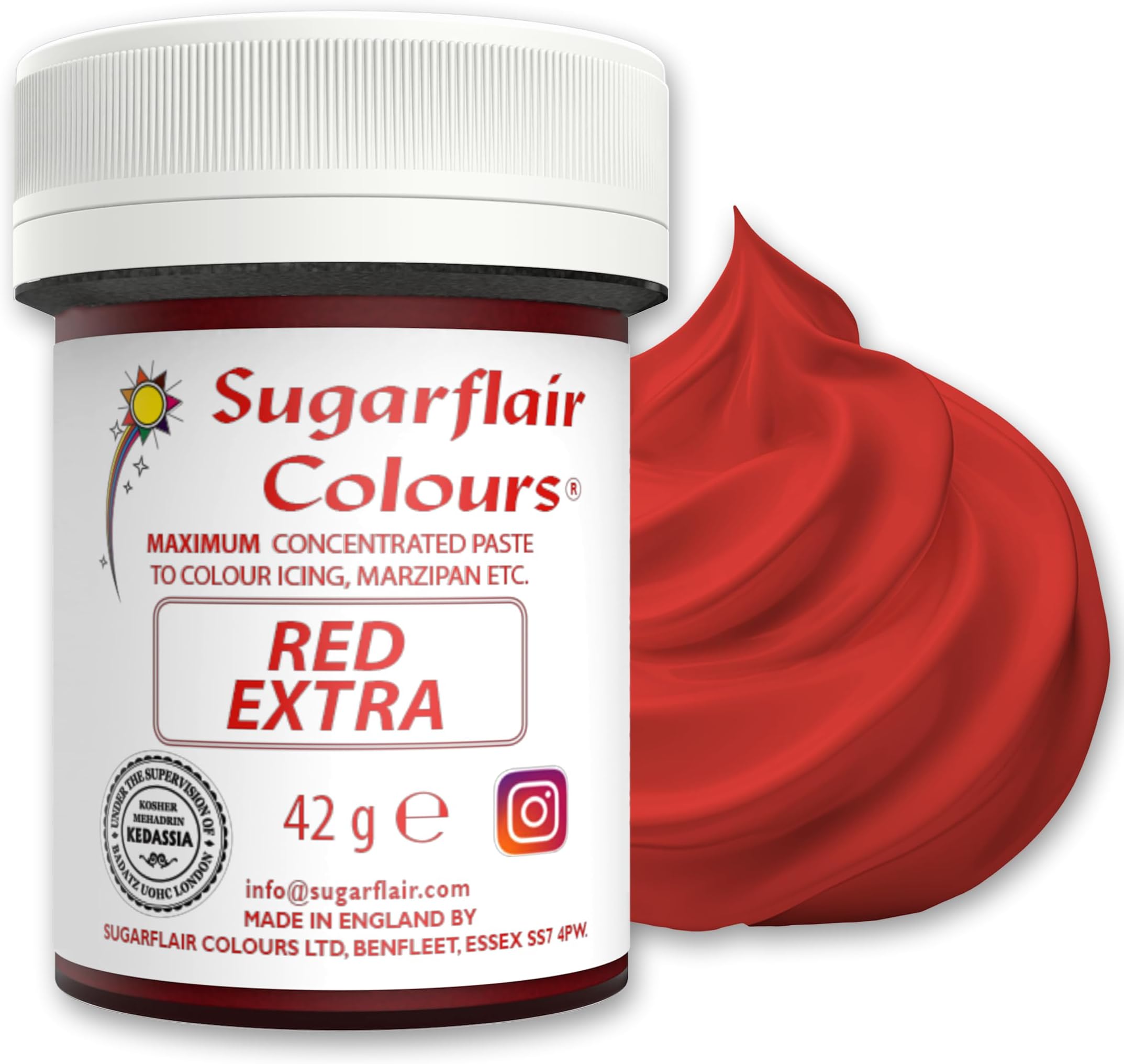 Sugarflair Paste Colours - Spectral Red Extra - 42g