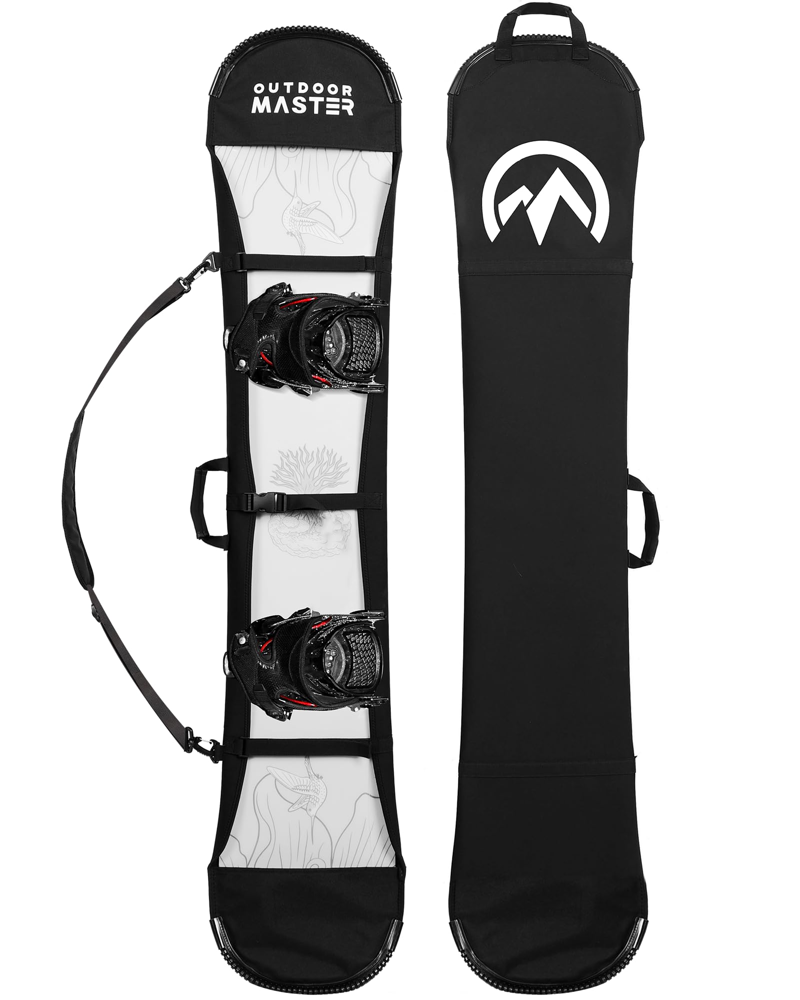 OutdoorMaster Update Snowboard Sleeve Soft Cover Case with Rubber Bumpers, Detachable Pad…