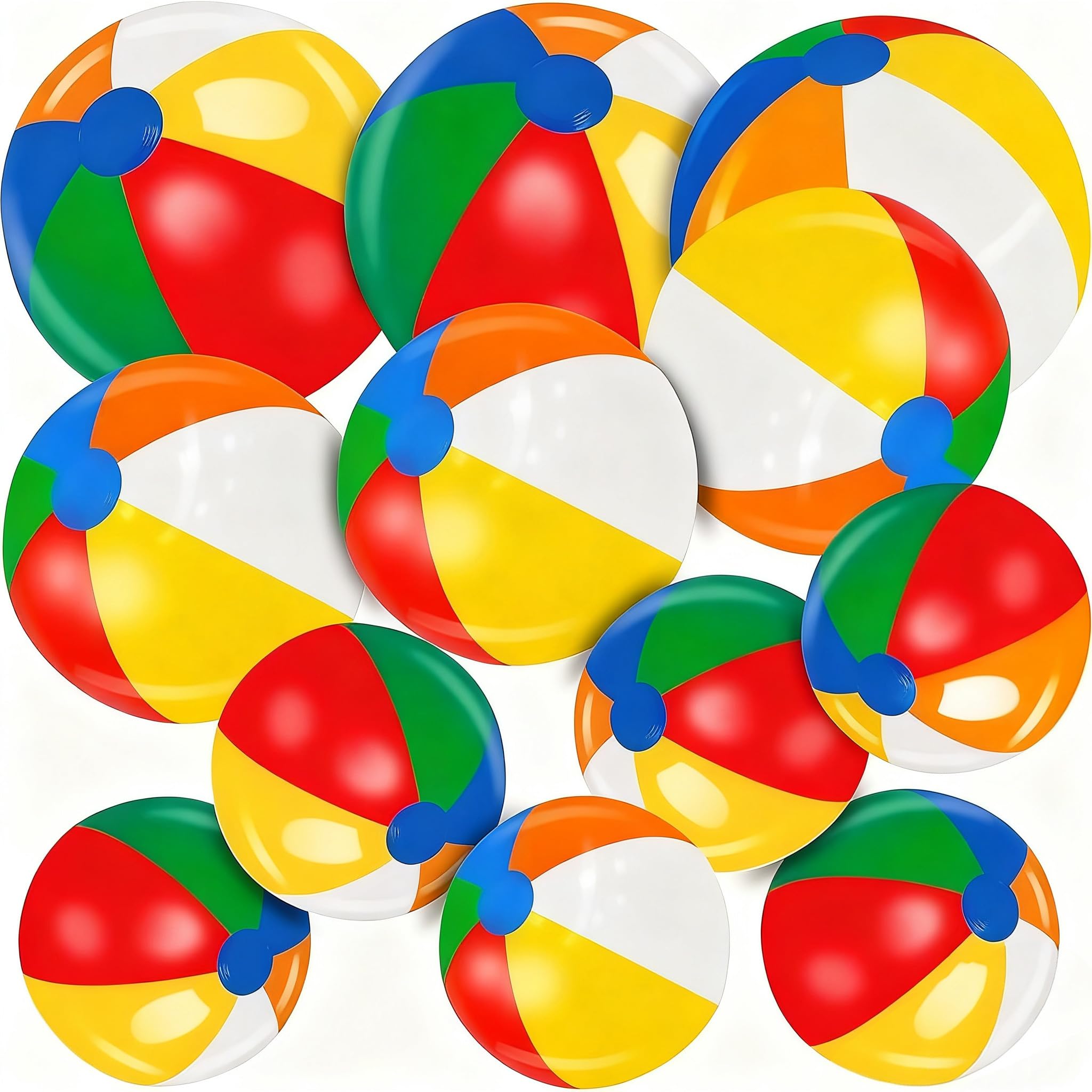 Photo 1 of [ 22''+17''+14'' ] 12 Pack Rainbow Beach Balls Bulk, Inflatable Swimming Pool Toys Beach Ball for Kids Birthday Party Favors Outdoor Summer Games Hawaiian Tropical Luau Themed Pool Party Decorations