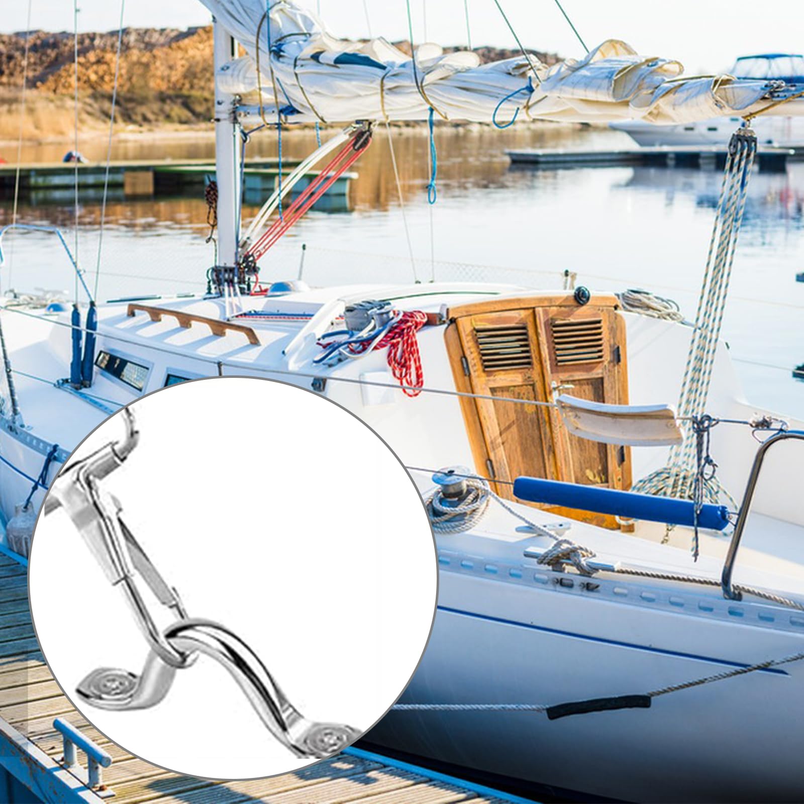 KARELLS 20 Stück 304 Edelstahl Pad Eye, 4mm Kajak Pad Augenriemen Fenderöse, Decksplatte Augplatten Boat Top Pad Auge, mit 40 Schrauben, Befestigungshaken, Fenderöse, für Kayak Canoe Rigging