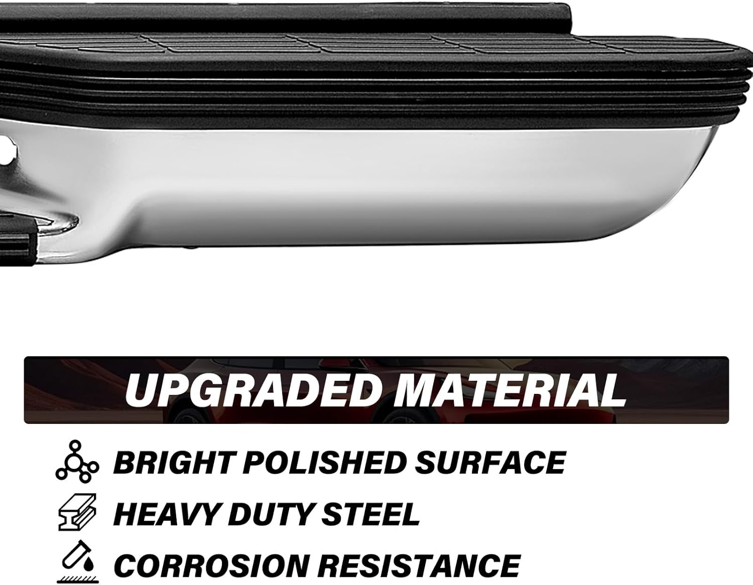 BRYGHT Rear Bumper Assembly Fits for 1988-2000 Chevy Silverado GMC Suburban C/K 1500 2500 Fleetside/Styleside Complete Back Step Bumper