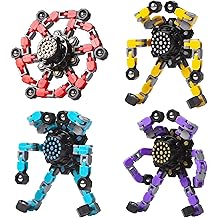 Valentines Day Gifts Transformable Fidget Spinners Toys 4 Pcs for Kids and Adults Stress Relief Sensory Toys for Boys and Girls Age 8-13 Fingertip Gyros Easter Basket Stuffers for Teens