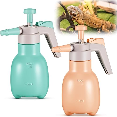 Miniatura 1 de 2 piezas de botella de spray de reptil Mister de alto rendimiento de 33.8 onzas de mano para reptiles Fogger Terrario, humidificador de reptiles