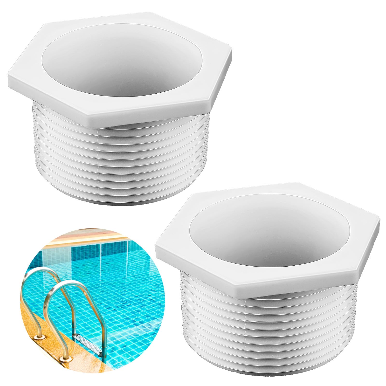 2 Pieces 6-500-00 Pool Cleaner Universal Wall Fitting (UWF) Connector Replacement Part Exact Fit for Zodiac Polaris 180 280 360 380 3900 Sport 480 Pro Pool Cleaners